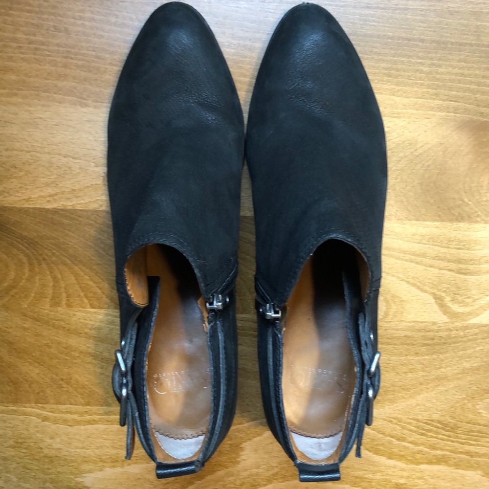 Franco Sarto Black Leather Ankle Booties Size 9.5